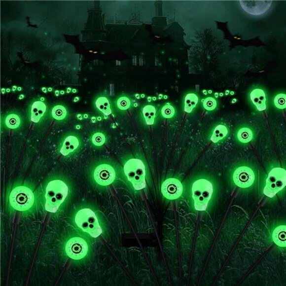 Solar Lights Outdoor,Halloween Decorations Outdoor, Scary Eyeball Lights, 4PACKS - Picture 1 of 8